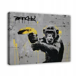 LEINWANDBILD Abstrakt Banksy Affe 100x70
