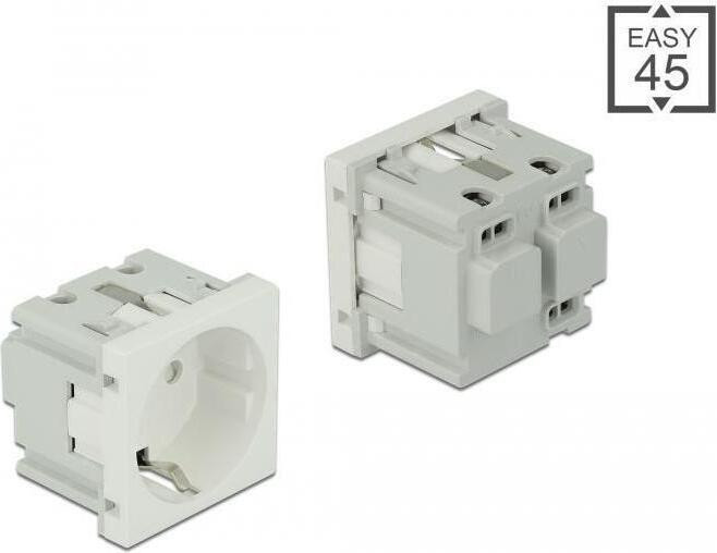 Delock Easy 45 geaarde stekkerdoos wit 250 V 16 A 4000 W B/D/H: 45 x 45 mm