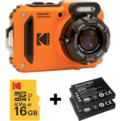 Kodak Digitalkamera 15 Megapixel Opt. Zoom: 4 x Orange inkl. Akku, inkl. Blitzgerät, inkl. Speicherkarte Bildstabilisierung, WiFi, Wasserdicht, WPZ2OG6