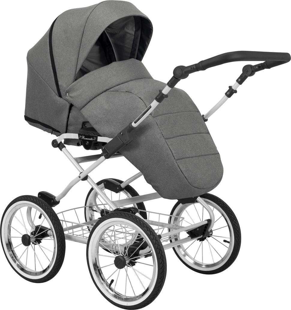 Kinderwagen Kunert Romantic 2in1 - Silberner Rahmen - Farbe: Grau