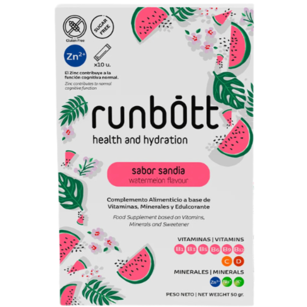 Runbott Health and Hydration Multivitamin Food Supplement 10&nbsp;un. Watermelon