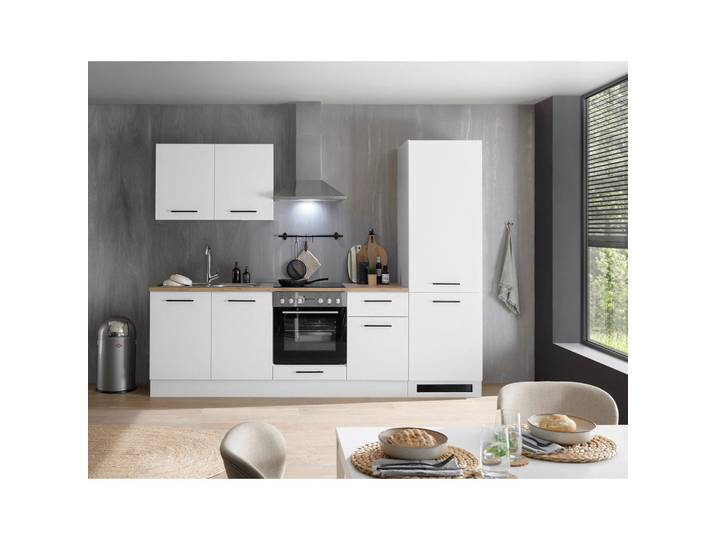 Küchenleerblock, Weiß, 270 cm, Kunststoff, 1 Schublade, Seitenverkehrt Montierbar, MID.YOU