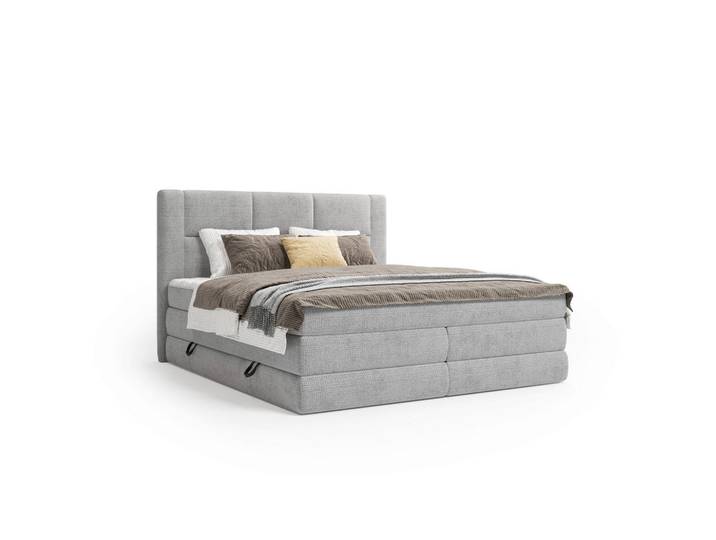 Esposa Boxspringbett, Grau, Kunststoff, H3 + H4, Höhe ca. 19 cm, 140x200 cm, Schlafzimmer, Betten, Boxspringbetten