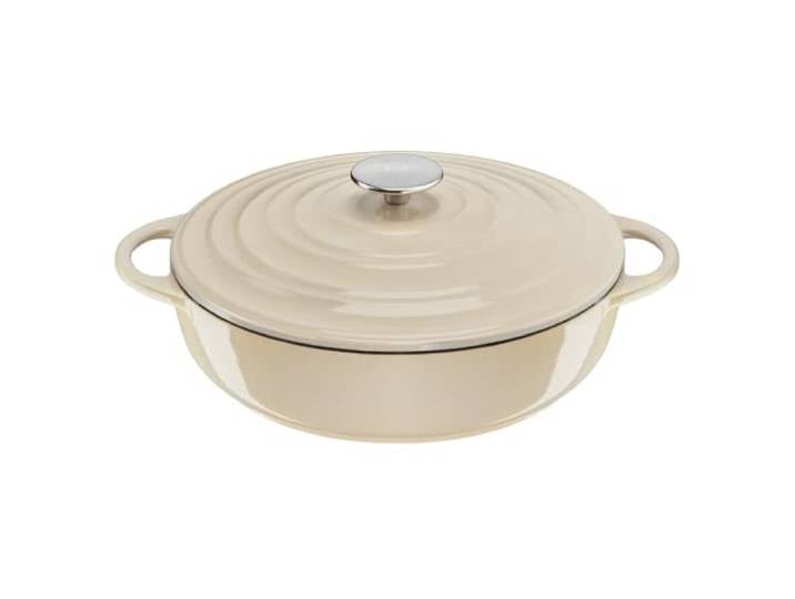 Tefal LOV Servierpfanne 28 cm, wiedergewonnenes Gusseisen, optimale Wärmespeicherung, für alle Herdarten, induktionsgeeignet, backofengeeignet bis 250°C, spülmaschinegeeignet, beige, E25972