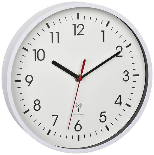 TFA Dostmann 60.3550.02 Funk Wanduhr 24.5cm x 42mm Weiß