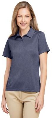 Team 365 TT51HW Women's Zone Sonic Heather Performance Polo Shirt in Sport Dark Navy Blue size 3XL   Polyester