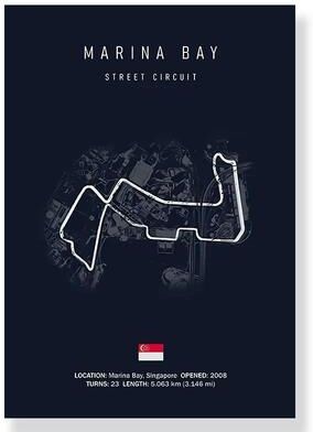 Uplift Picks F1 Race Track Canvas Wall Art Minimalist Motorsport Poster Decor 02 40x60 Cm