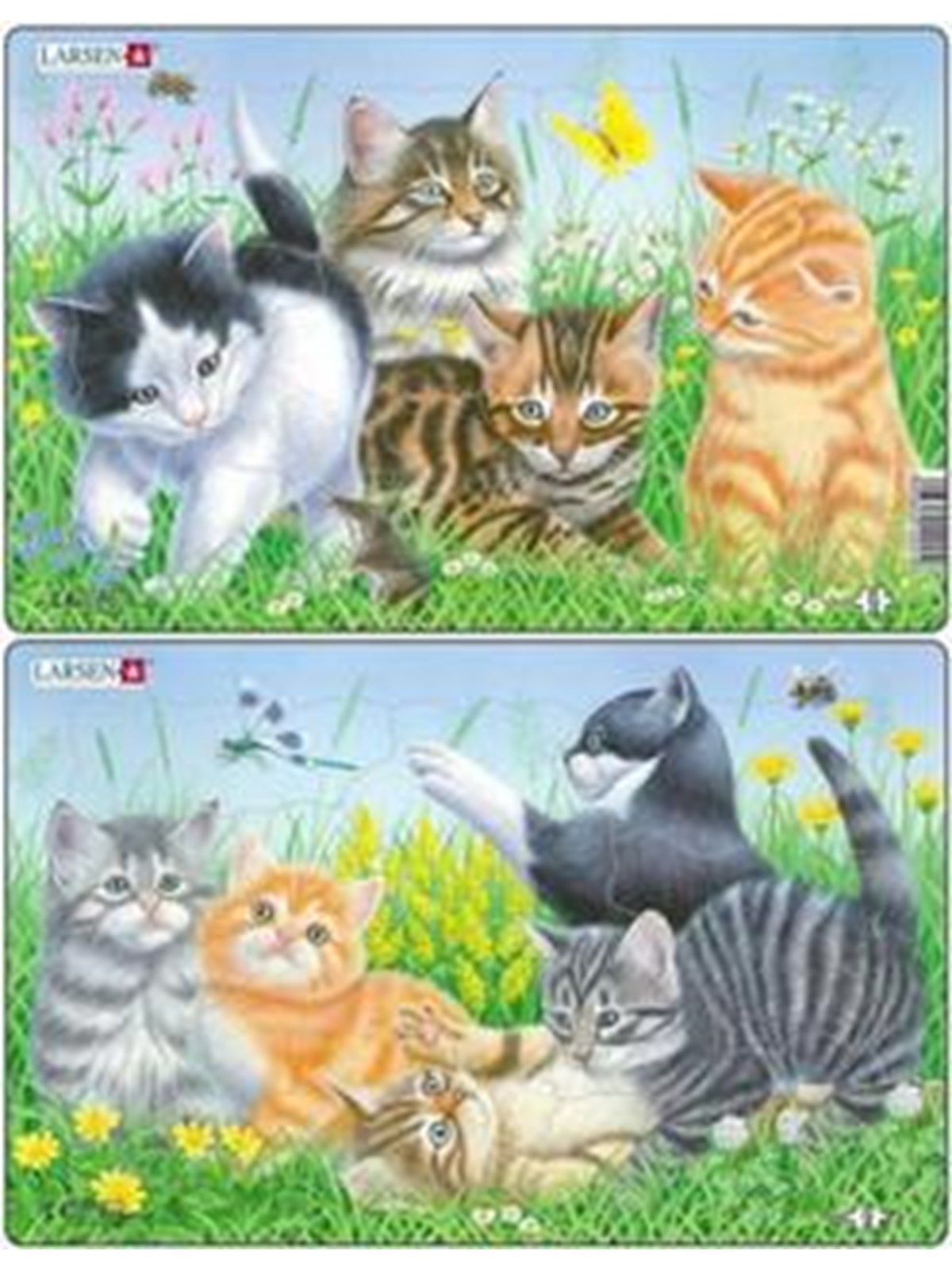 Larsen Puzzles Puzzle Süße Kätzchen 2-asst - 10-teilig, Midi 2D Puzzles