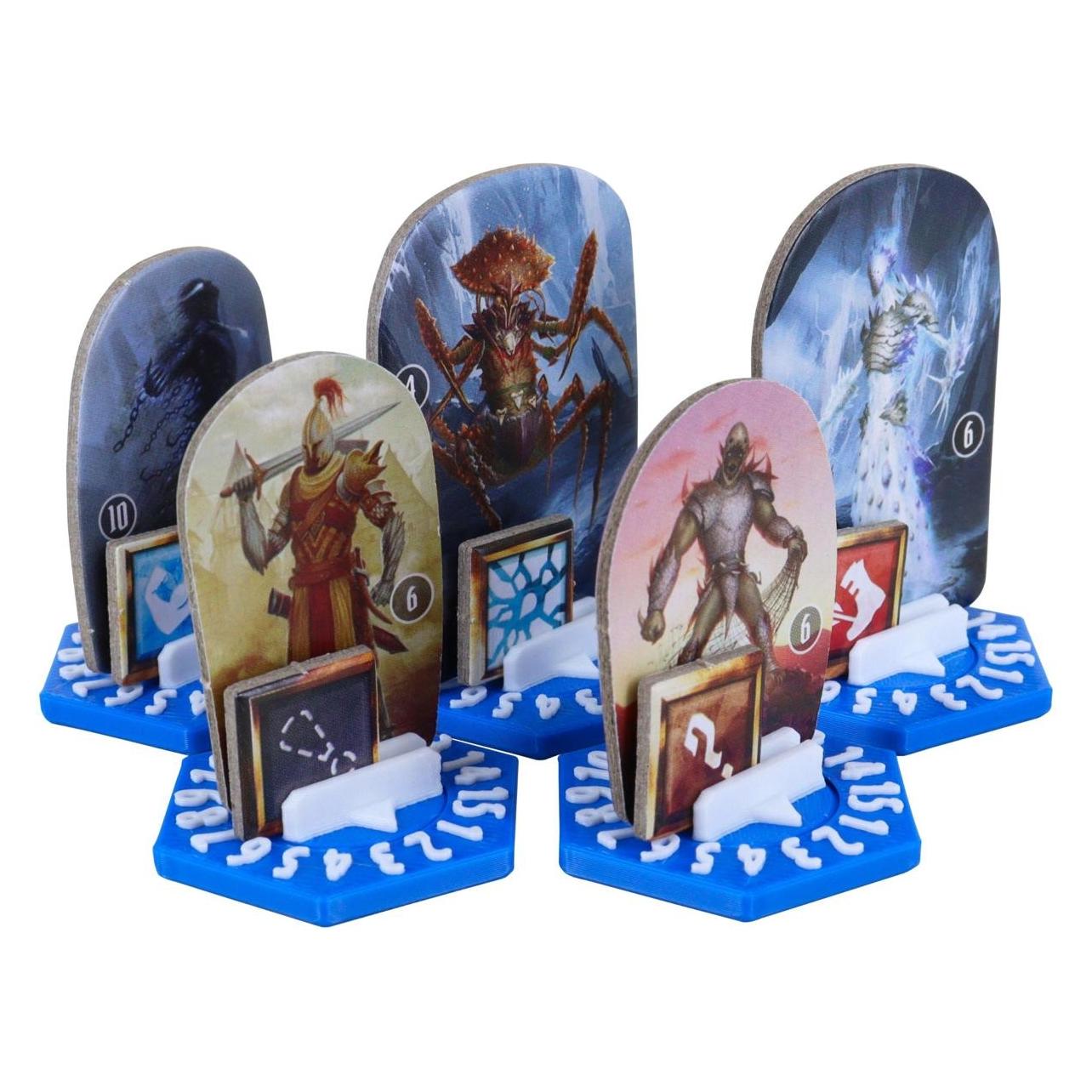 Feldherr 10er Set Dial Bases für Gloomhaven & Frosthaven, Blau Weiss (Kunststoff) (432303)