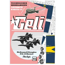 Geli mc donell douglas f-18 "blue angels" # 82 kartonmodell (Motorflugzeug)