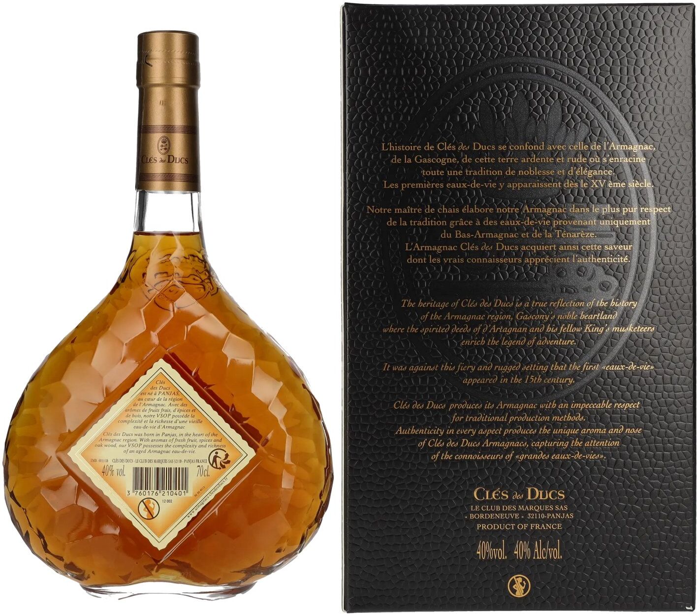 Clés des Ducs Vieil Armagnac V.S.O.P. 40% Vol. 0,7l in Geschenkbox
