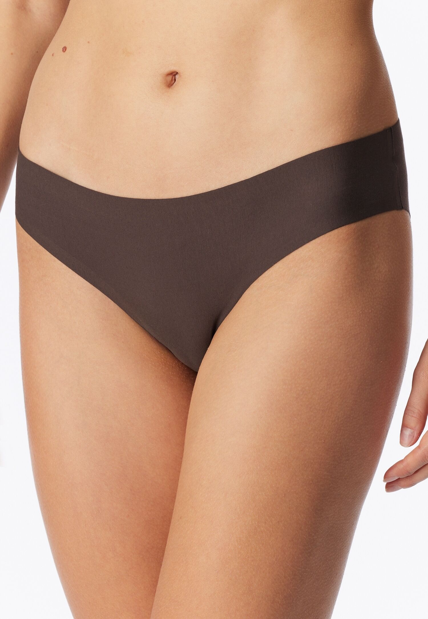 Slip SCHIESSER "Invisible Cotton", Damen, Gr. 40, Single Jersey, braun (330, deep braun), Single Jersey, Obermaterial: 50% Baumwolle, 40% Polyamid, 10% Elasthan, Unterhosen Slip 330, deep braun 40, Single Jersey