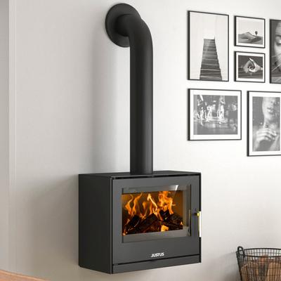 Ofen-Wandhalterung JUSTUS "Dias", schwarz, B:71,8cm H:61,3cm, Stahl, Gerätehalterungen, für Kaminofen Dias