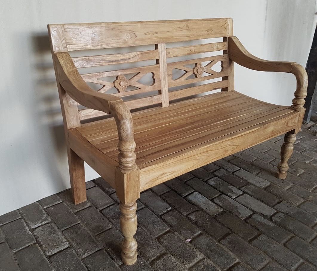 2 Sitzer Gartenbank Kasar 120 cm Sitzbank Bank Gartenmöbel Garten Teakholz