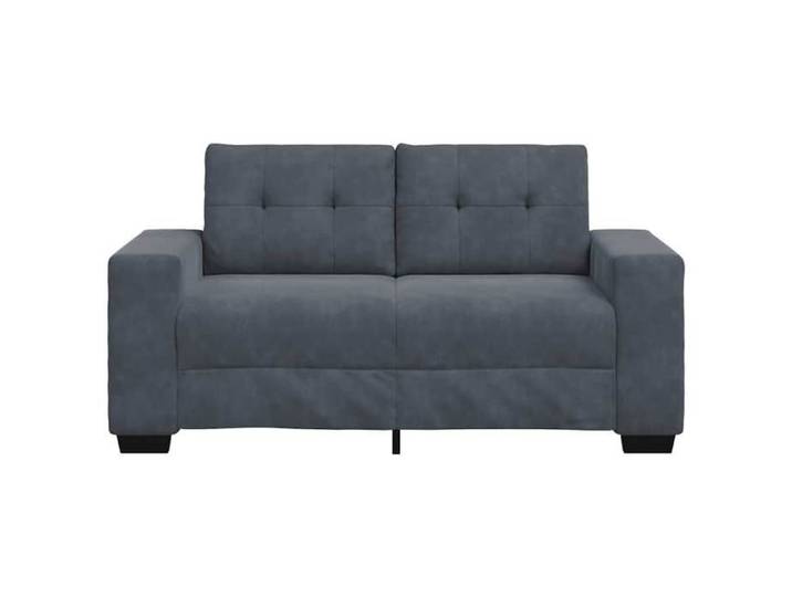SOFA causeuse - Petit Double - Canapé confortable - gris foncé 160x77x82 cm velours C5819