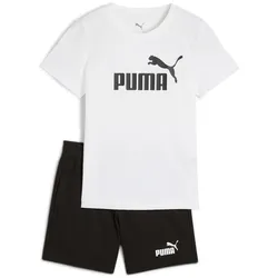 PUMA Essentials No.1 Logo T-Shirt & Shorts Set Kinder 02 - PUMA white-PUMA black 104