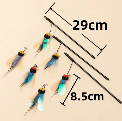 Inspire Curations FlutterBell Interactive Butterfly Cat Teaser Wand 1pc Random Color