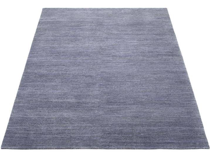 Orientteppich OCI DIE TEPPICHMARKE HIMALI UNI , grau (grau, blau), B:140cm H:5mm L:200cm, Wolle, Teppiche, Orientteppich, reine Wolle, handgeknüpft, mit Fransen, Wohnzimmer