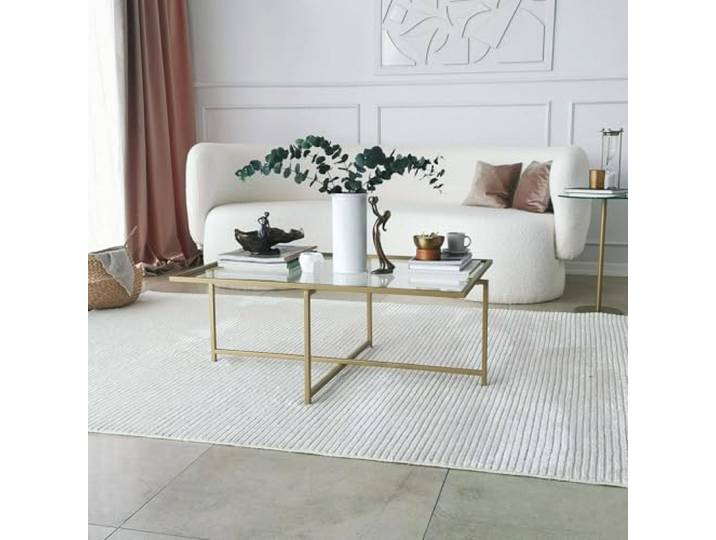 Dmora Couchtisch Dheneb 94x64x35h cm Gold Rechteckig