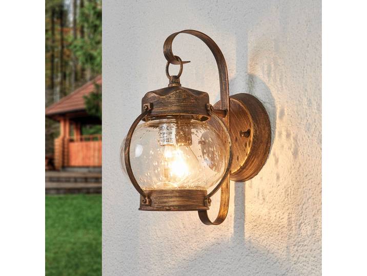 ORION Aussenwandleuchte Margerite, dimmbar, braun / rost, Metall, Landhaus / Rustikal, Wandleuchte außen