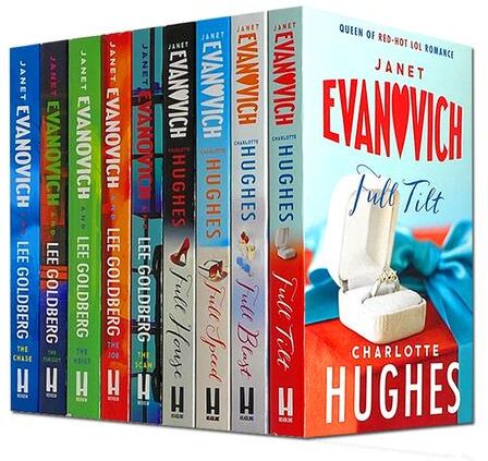 Headline Janet Evanovich 9 Book Collection Set – Full Series & Standalone Novels (Full House, Full Tilt, Full Speed, Full Blast, Pursuit, Scam, Heist, Chase, J