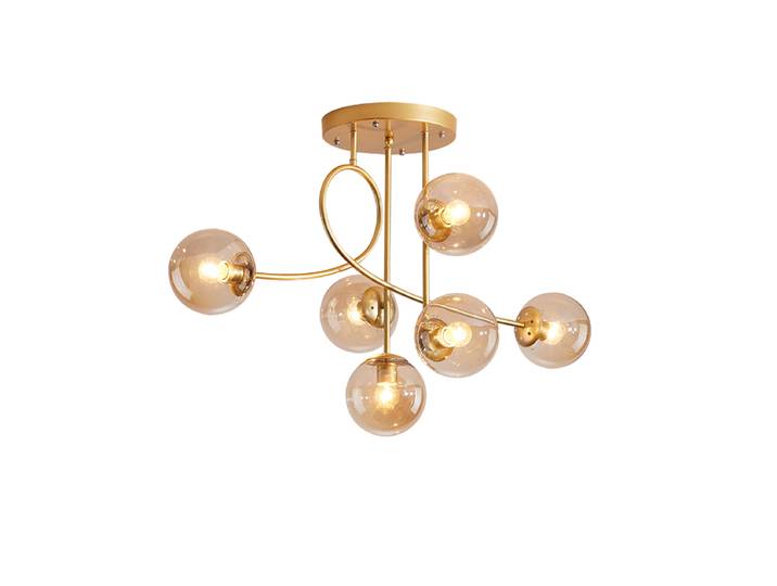 JUNYU nordique moderne magique haricot verre plafond lustre LED or/noir luxe suspension pour salon chambre décor à la maison