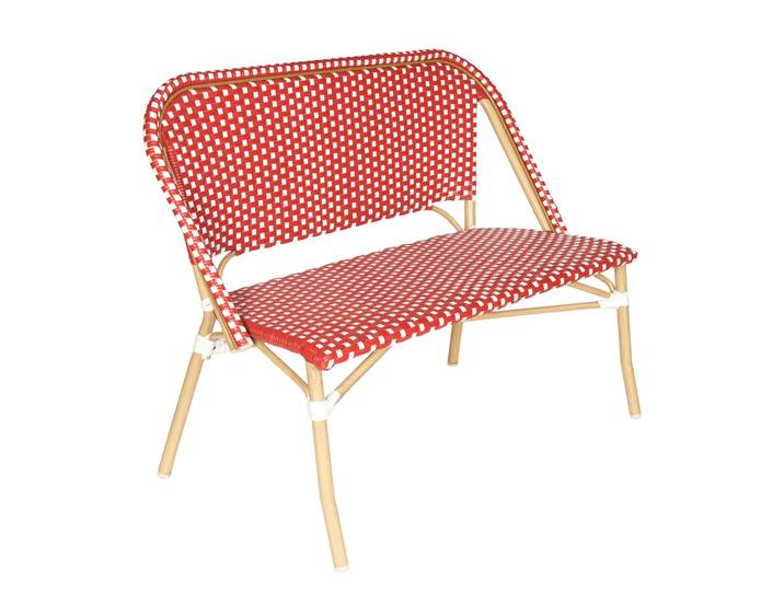 Oviala - Banc de jardin en aluminium et rotin synthétique