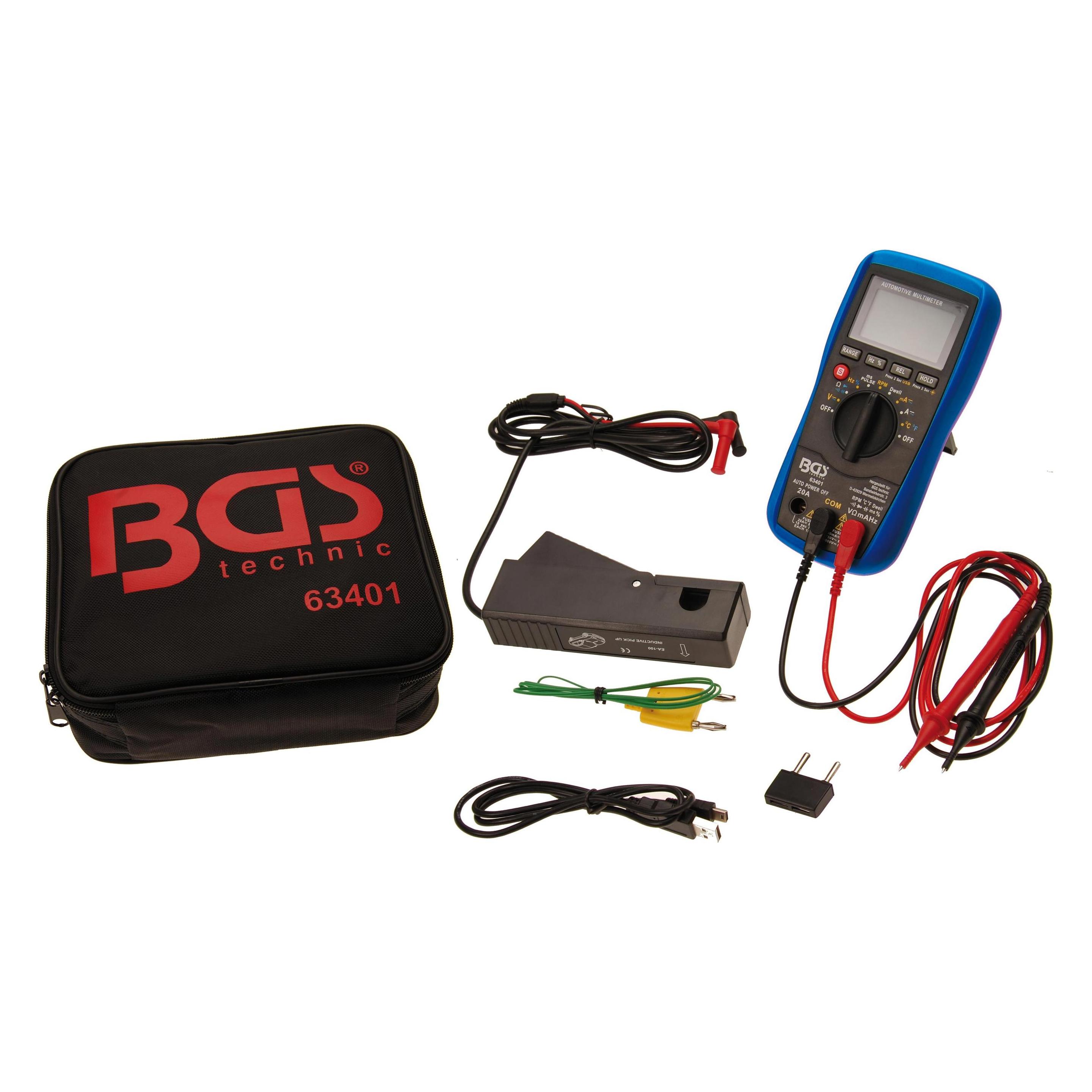 BGS Kfz-Digital-Multimeter mit USB-Schnittstelle (Hand-Multimeter) (63401)