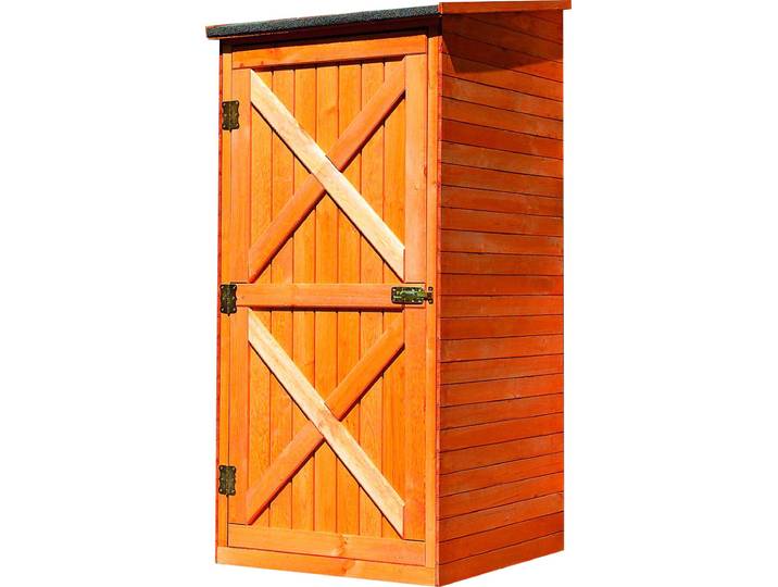 Garten-Geräteschrank PROMADINO Pforzheim , braun (honigbraun), Holzwerkstoff, Gerätehäuser, Garten-Geräteschrank