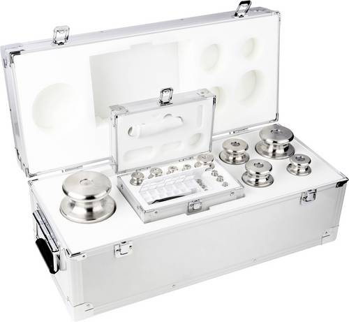 Kern Gewichtsatz 354-096, OIML-Klasse M2, Nennwert 1g - 10 kg, Knopf, Edelstahl feingedreht, im Aluminiumetui