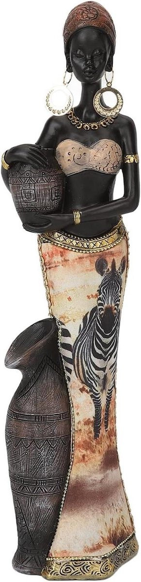 Handgemaakt Afrikaans Vrouwenbeeld - Vintage Mysterieuze Tribale Dame - Artistiek Decoratiebeeldje