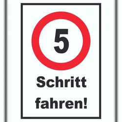 HB-Druck Schritt fahren 5 km/h Schrittgeschwindigkeit Schild Langsam fahren A4 Rückseite selbstklebend