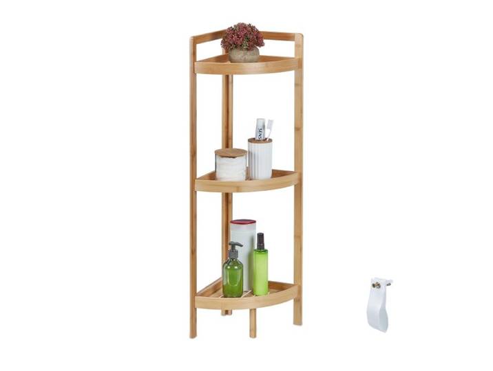 Relaxdays Bambus Eckregal mit 3 Ablagen
