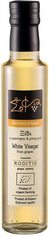 Wisdom Of Nature: Organic White Grape Vinegar Mandarin & Spices From Roditis