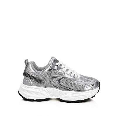 Sneaker PLEIN SPORT "Running-Sneaker", Herren, Gr. 38, Normalschaft, silber (0170, weiß, silber), Schuhe Sneaker