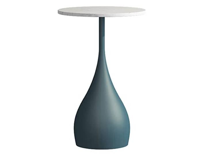 Moderner runder Beistelltisch mit Metallrahmen, Nachttisch(/Blue)