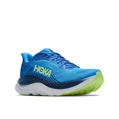 Laufschuh HOKA ONE ONE "Clifton 11", Herren, Gr. 43, blau (virtual blau, soft cobalt), Synthetik, Textil, Schuhe Laufschuh, hoher Dämpfungsgrad, leicht profiliertes Laufsohlenprofil