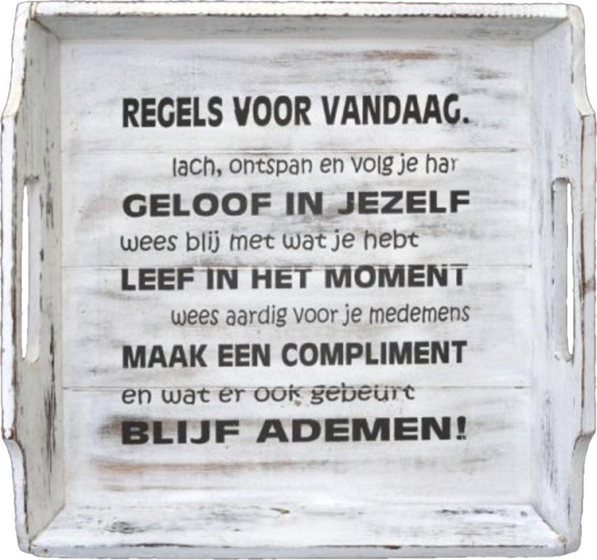 Dienblad Regels voor Vandaag Antique White Hout Woondecoratie