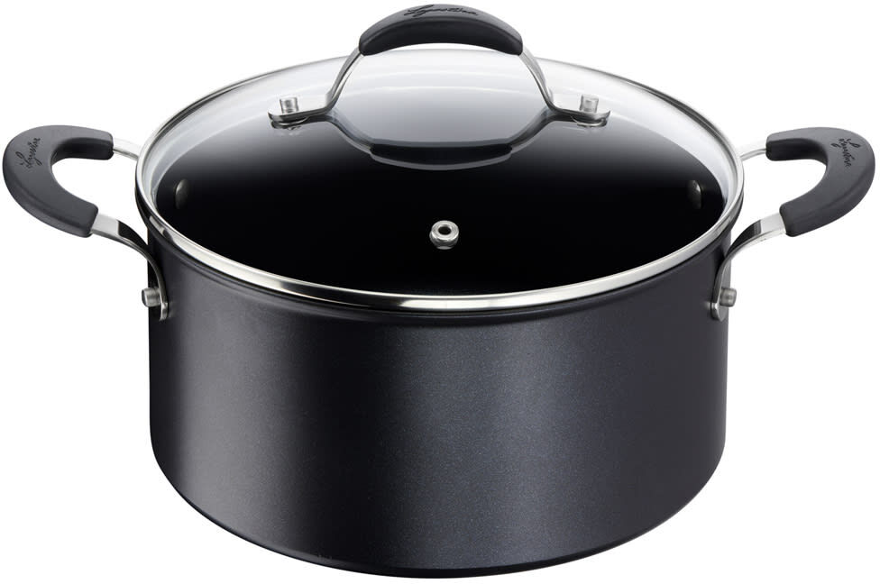 Lagostina Faitout tempra antiadhésif 24 cm noir en aluminium antiadhésif Noir 33x16x27cm