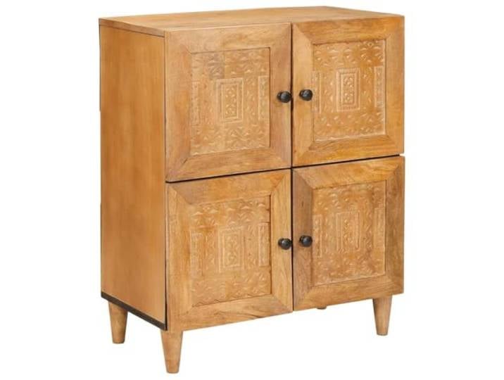 RJPLMFV Anrichte 60 x 33 x 75 cm, Mangoholz, massiv Scharniertüren, modernes Design, Aufbewahrung für Geschirr, einfache Reinigung