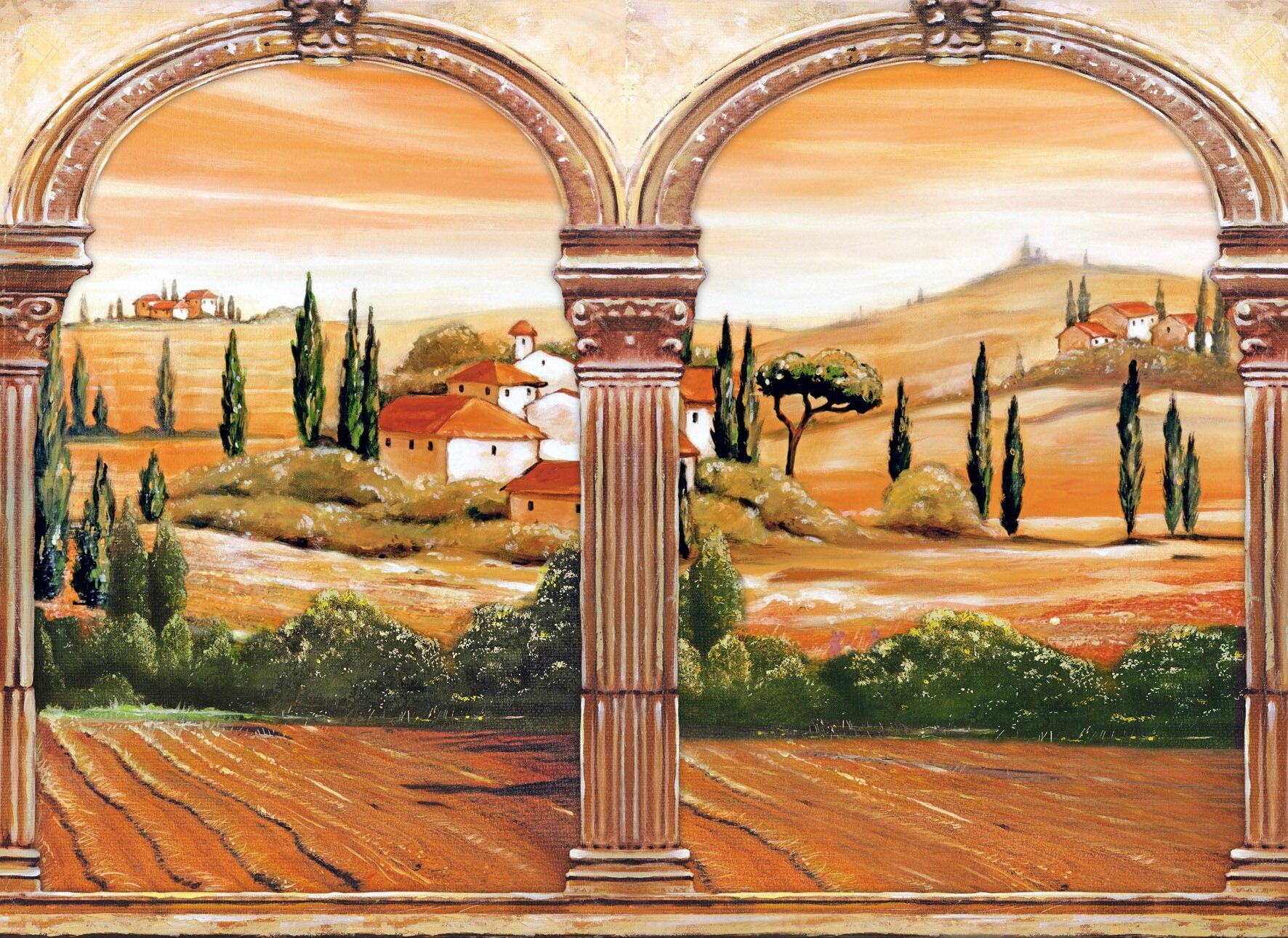 Fototapete PAPERMOON "Tuscany", bunt, B:1,5m L:1,11m, Vlies, Tapeten, Fototapete bunt B/L: 1,5m x 1,11m, Bahnen: 7 Stk.