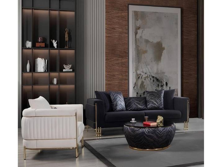 JVmoebel Sofa Stilvolles Wohnzimmer-Set 3+1 Sofa & Bequemer Sessel, 2 Teile