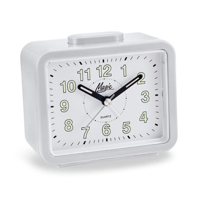 Quarzwecker ATLANTA, weiß, Wecker, Wecker, Beleuchtung, Glockenalarm, Geschenkidee