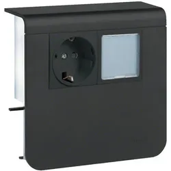 tehalit Geräteträger Steckdose+LED zu Sockelleistenkanal SL 20x55mm, graphitschwarz