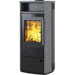 Kaminofen KLEINING "»DUBLIN« Naturstein, 6 kW, Katalysator, Scheibenspülung", beige (naturstein), Kaminöfen