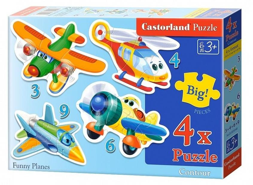 Castorland Puzzel 4 in 1 Funny Planes 5048 (3+4+6+9 stuks)