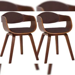 CLP 2er Set Stühle Kingston Stoff walnuss/braun