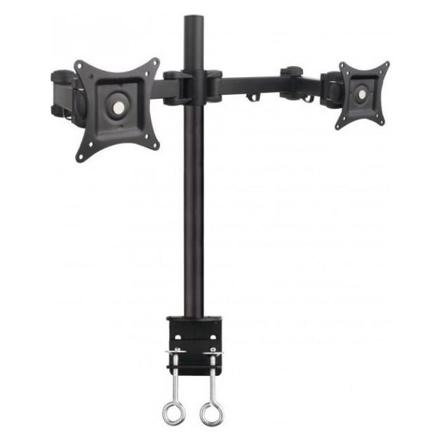 Techly Befestigungskit (Spannbefestigung für Tisch, Befestigungsarm für Dual-Bildschirm (Tisch, 27", 10 kg) (ICA-LCD-482-D)