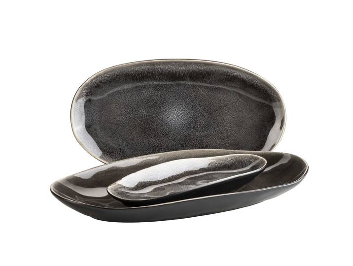 Servierplatte MÄSER Niara Organic , grau (braun, schwarz), Servierplatten, Servierplatte