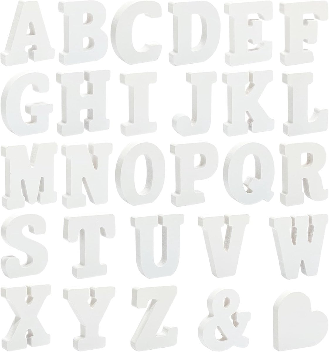 56 stuks Houten Alfabet Letters Wit voor Decoratie en Feest